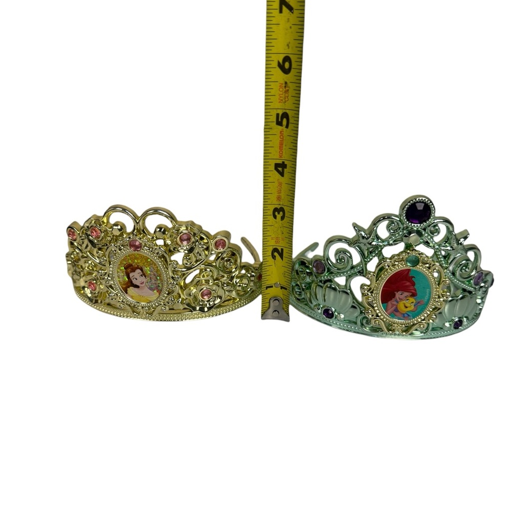 Disney Princess Belle Beauty & The Beast and The Little Mermaid Ariel Tiaras Lot - Picture 4 of 5